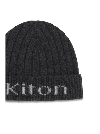 Kiton Wool Beanie Hat - Grey Dark/Grey Light