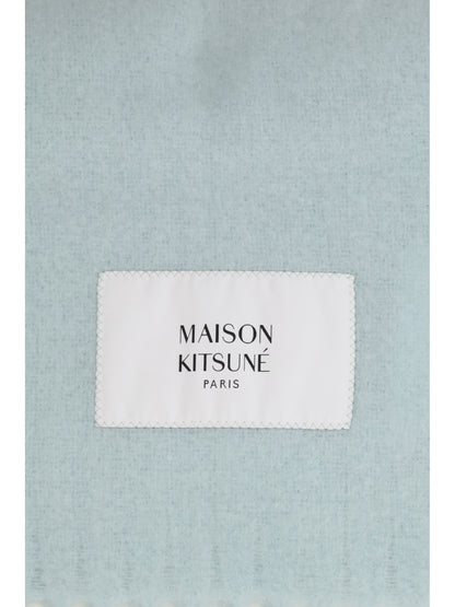Maison Kitsuné Baby alpaca Scarf - Aqua Green