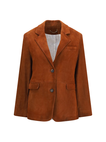 Golden Goose Single-breasted leather Jacket - Cambridge Brown