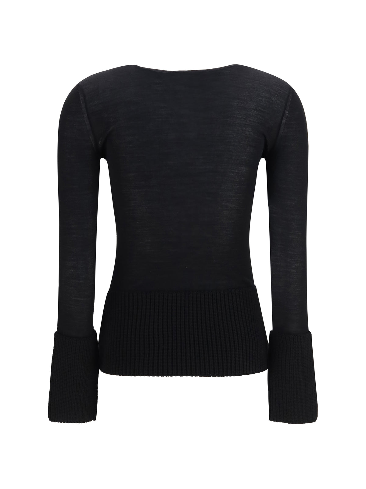AlaïA Merino wool crewneck Top - Noir Alaia