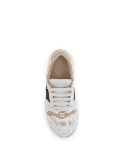 Gucci Screener leather Sneakers - Wh/Np/Wh/Vrv/Gw/Gw/N