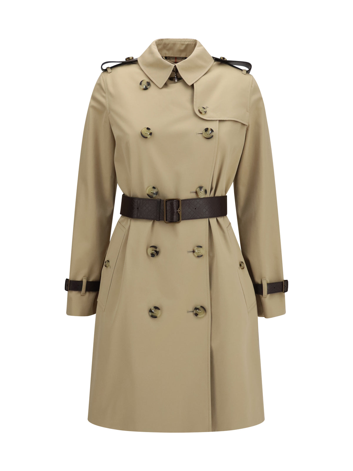 Burberry Kensington midi leather Trench - Honey