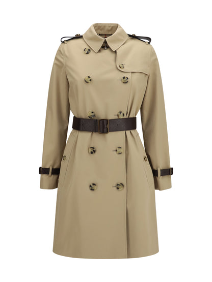Burberry Kensington midi leather Trench - Honey