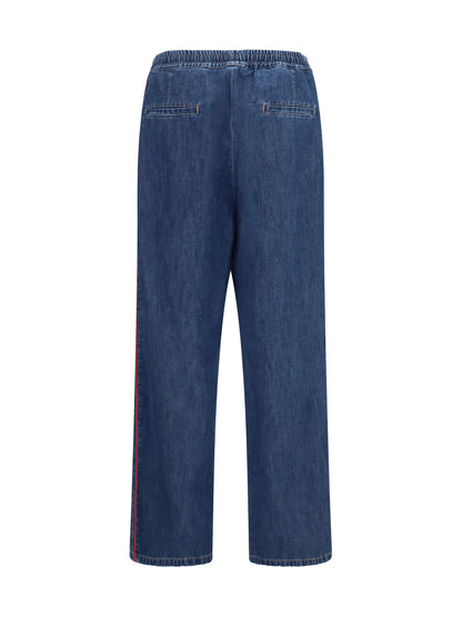 Valentino Lightweight wide-leg denim Pants - Denim Dark