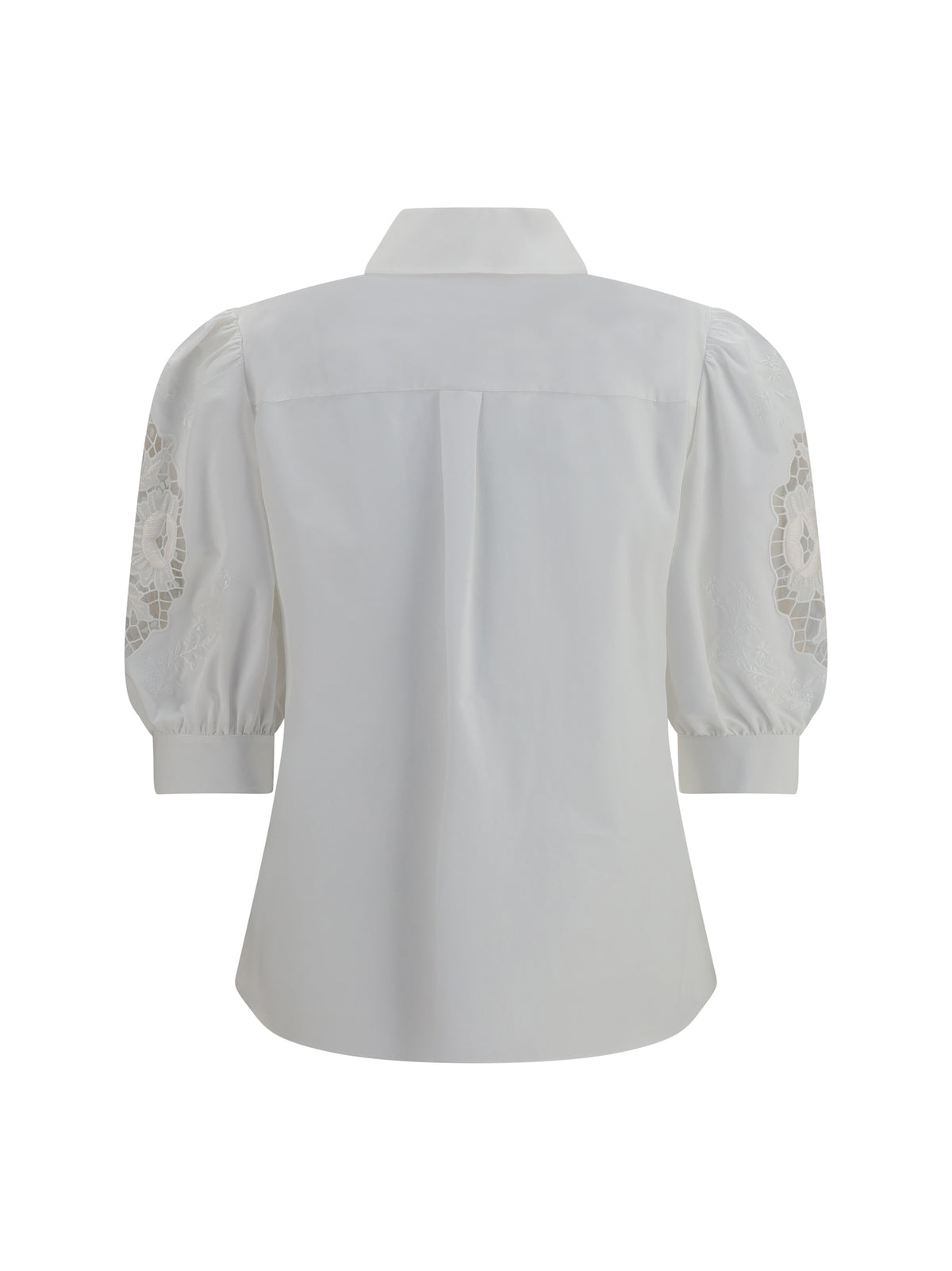 Valentino Shirt with Sangallo lace sleeves - White Ottico