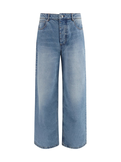 Ami Paris Cotton wide-leg Jeans - Bleu Used