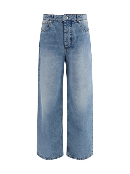 Ami Paris Cotton wide-leg Jeans - Bleu Used
