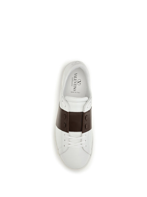 Valentino Garavani Open Sneakers - White/Bark Brown