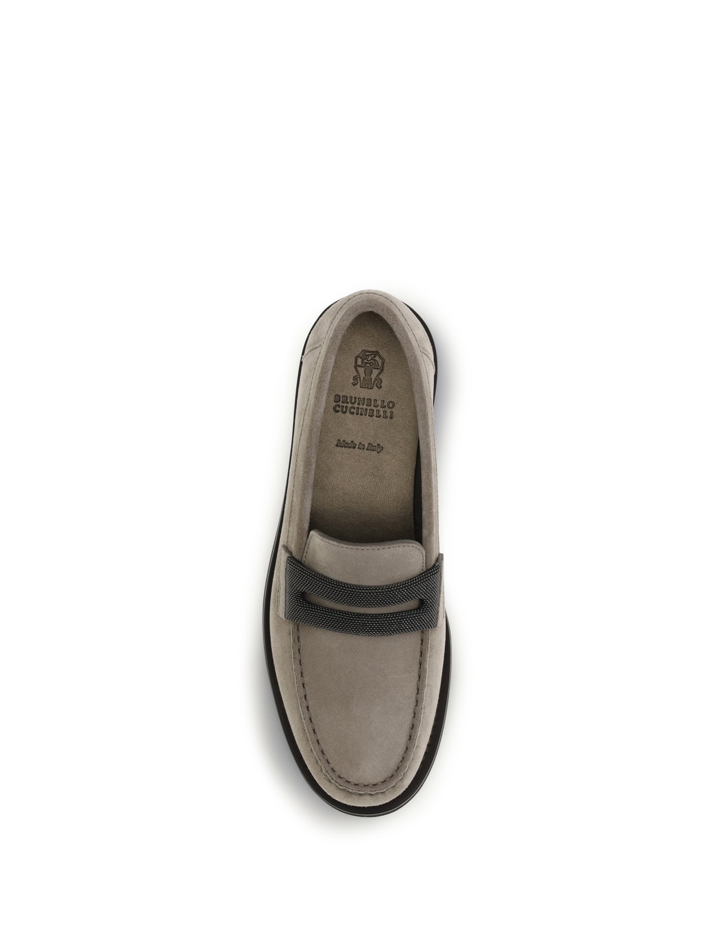 BRUNELLO CUCINELLI Penny Loafers in suede with precious clamp