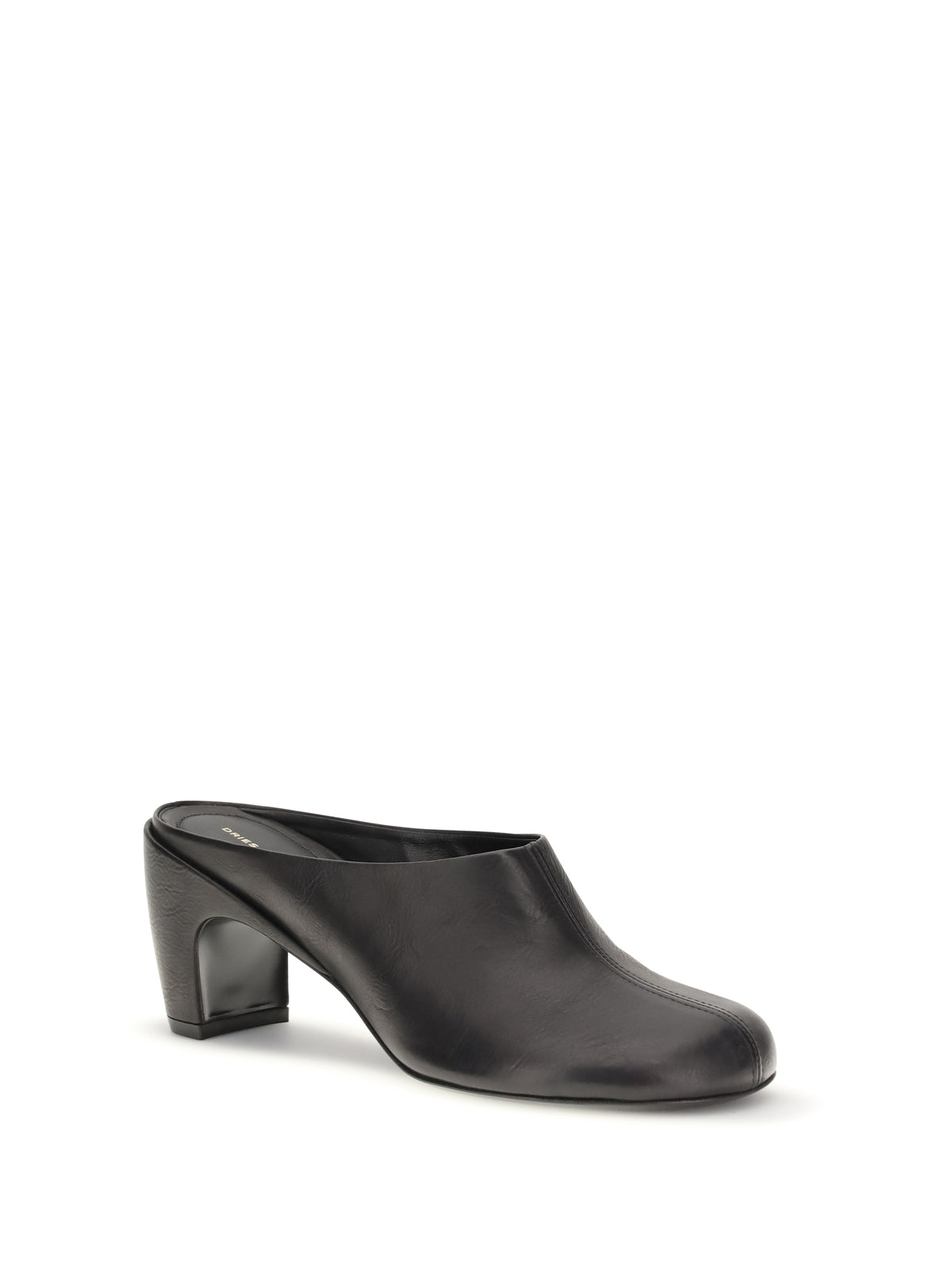 Dries Van Noten Leather Mules - Black