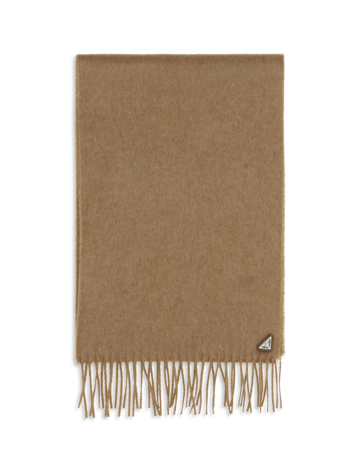 Prada Silk and cashmere Scarf with fringes - Camel