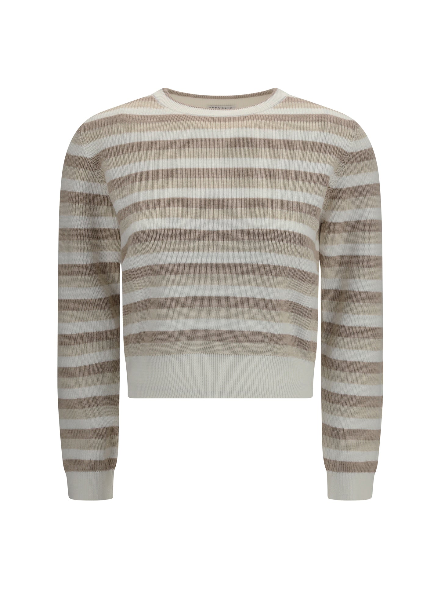 BRUNELLO CUCINELLI Ribbed striped cotton Sweater