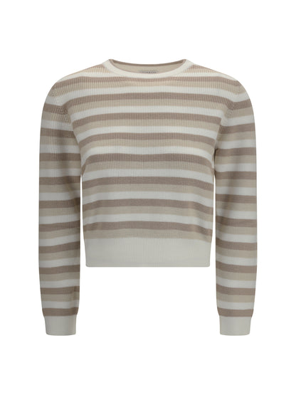BRUNELLO CUCINELLI Ribbed striped cotton Sweater