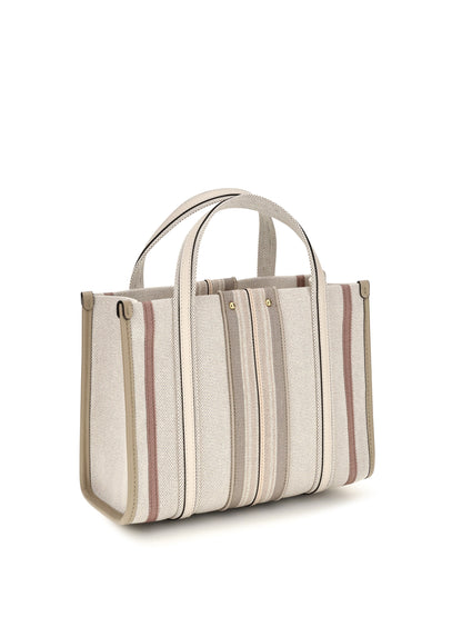 Chloé Small Woody Loop canvas Tote Bag - Nude