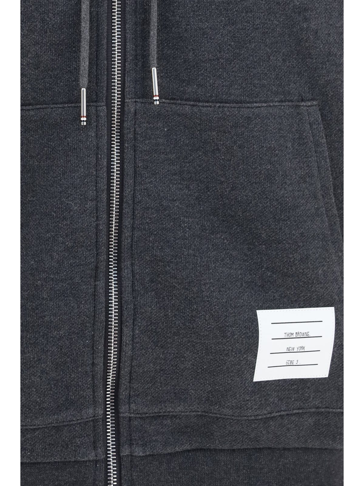 Thom Browne Classic Loopback 4-Bar zip-up Hoodie - Charcoal