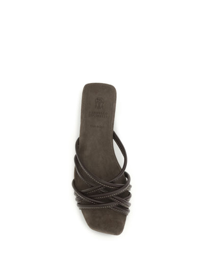 BRUNELLO CUCINELLI Flat leather Sandals