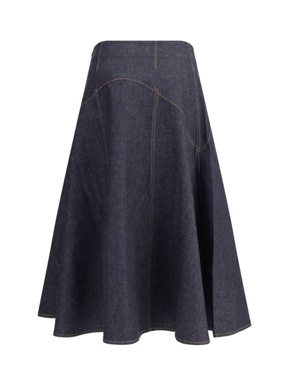 JACQUEMUS Denim midi Skirt