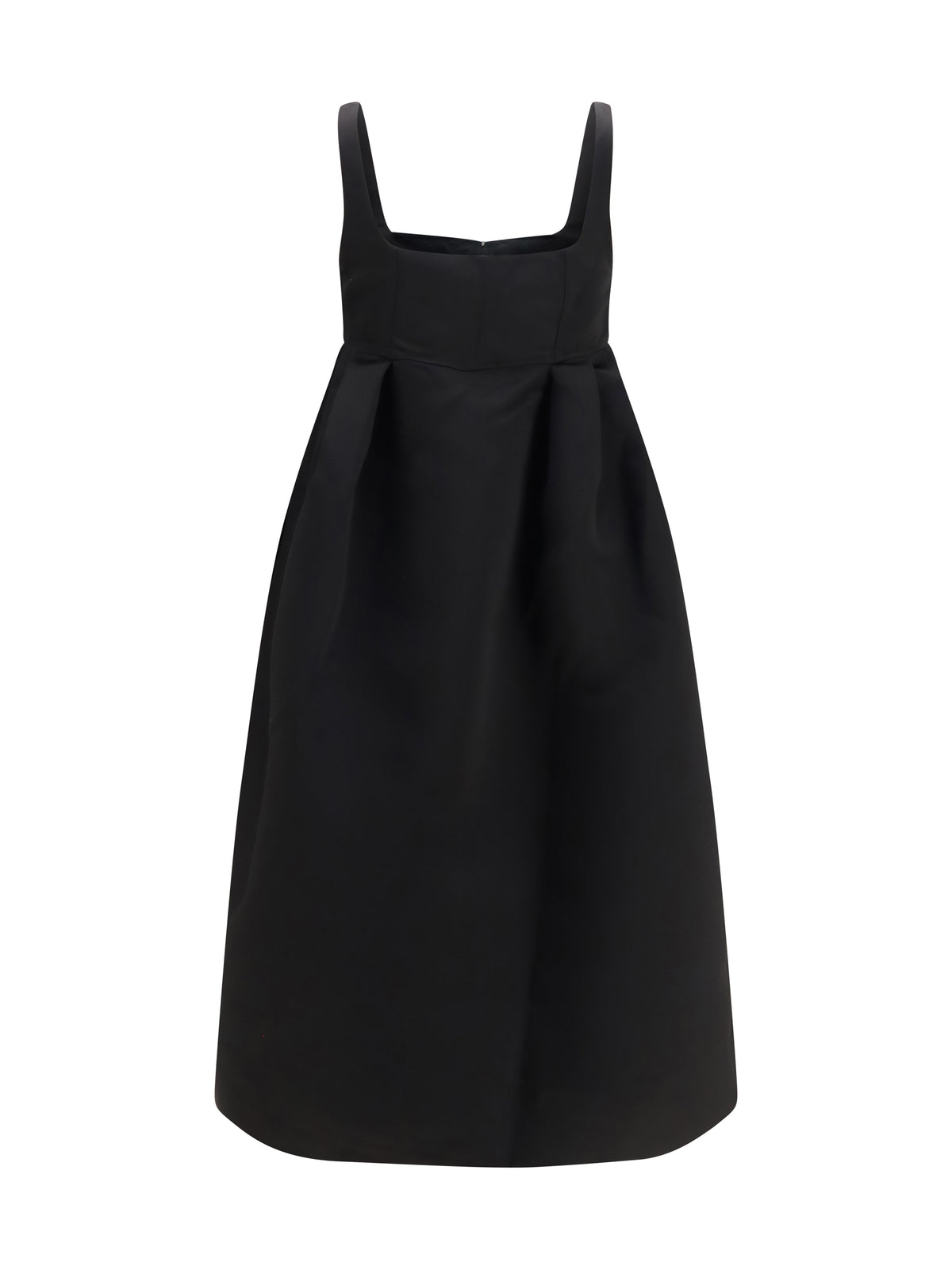 Ganni Duchesse satin midi Dress with corset - Black