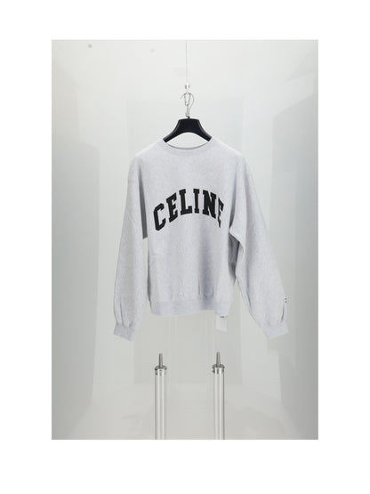 Celine RELAXED SWEATSHIRT - Pale Grey / Black