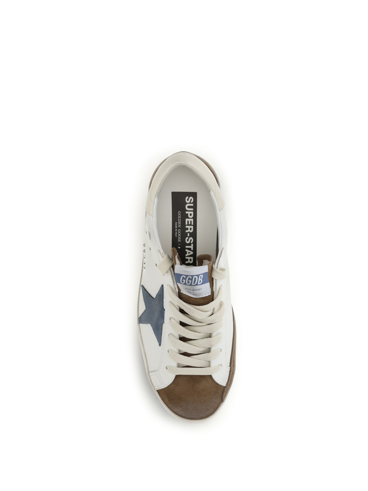 Golden Goose Super Star Sneakers - White/Brown/Blue Denim/Cream