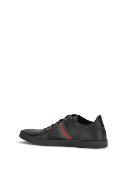 Gucci Stretch Coda leather Sneakers - Black/Black/Vrv