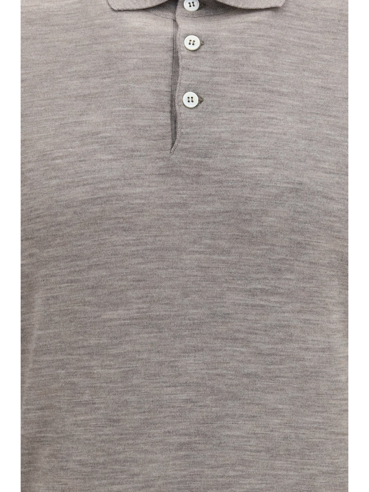 Brunello Cucinelli Virgin wool polo Sweater - Roccia+Nebbia