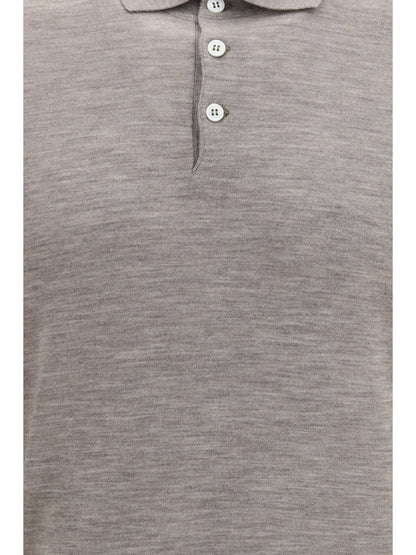 Brunello Cucinelli Virgin wool polo Sweater - Roccia+Nebbia