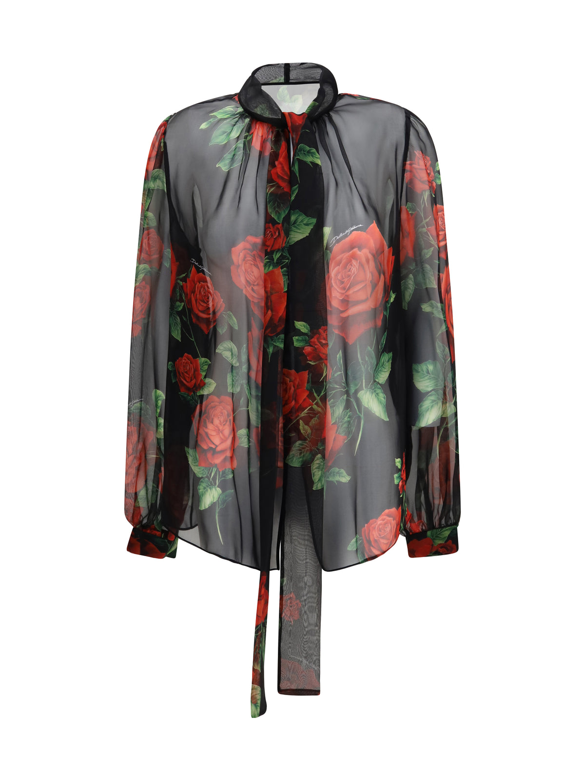 Dolce & Gabbana Rose print chiffon Blouse - Rose Rosse F.Nero