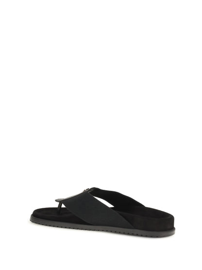 Dolce & Gabbana Logo thong Sandals - Black