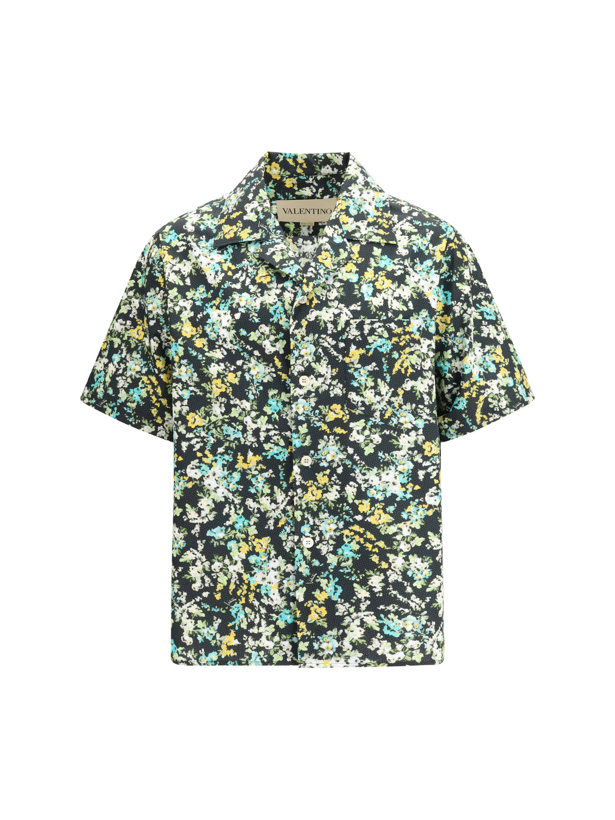 Valentino Shirt with an all-over Papier Floral - Black/Multicolor