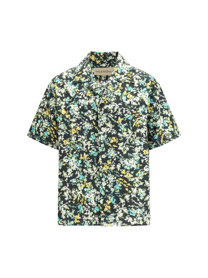 Valentino Shirt with an all-over Papier Floral - Black/Multicolor