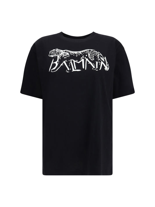 BALMAIN Balmain T-shirt with Leopard Print