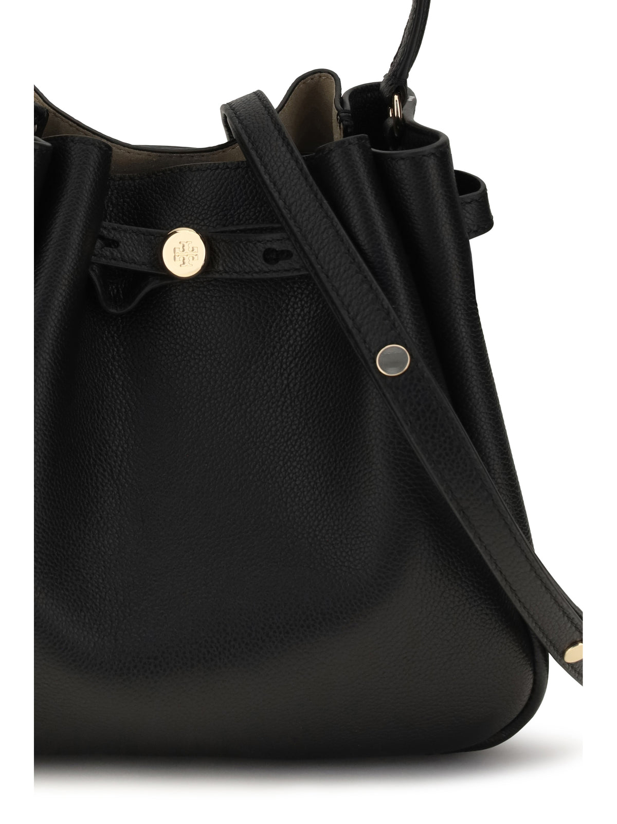 Tory Burch Romy Hammered leather Bucket Bag - Black