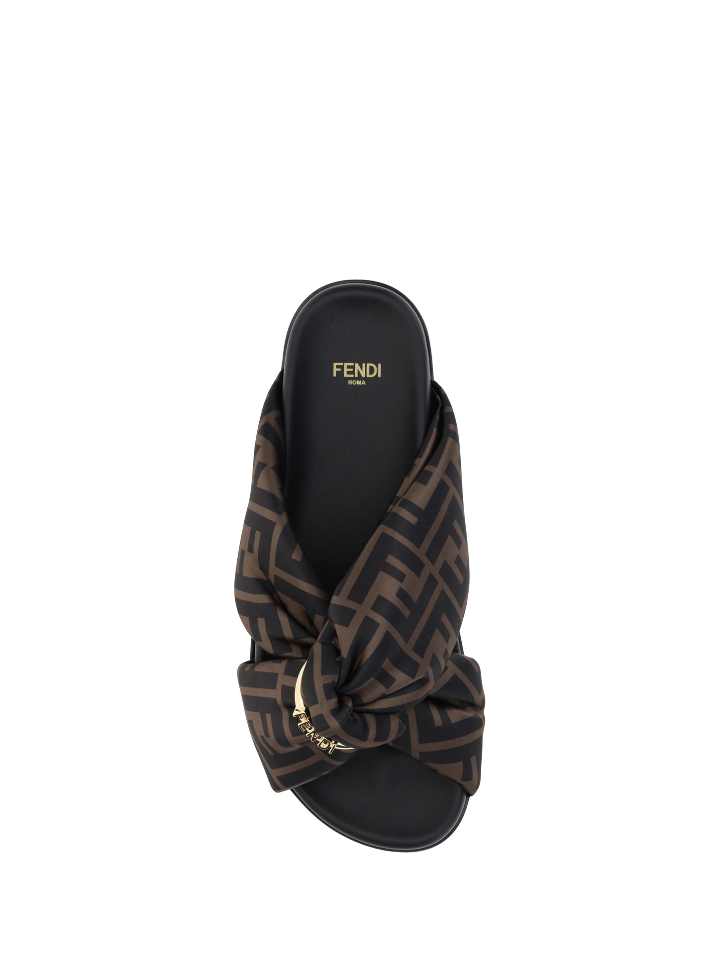 FENDI Satin Slide Sandals
