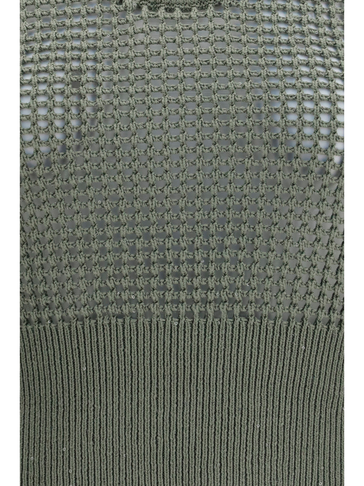 Brunello Cucinelli Perforated sequin Tank Top - Eucalipto