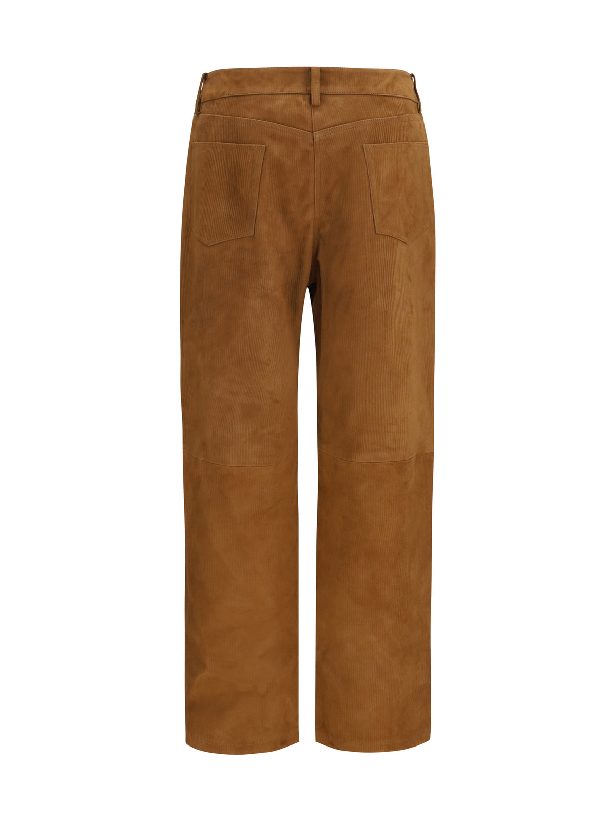 Magda Butrym Straight-leg corduroy-effect leather Pants - Brown