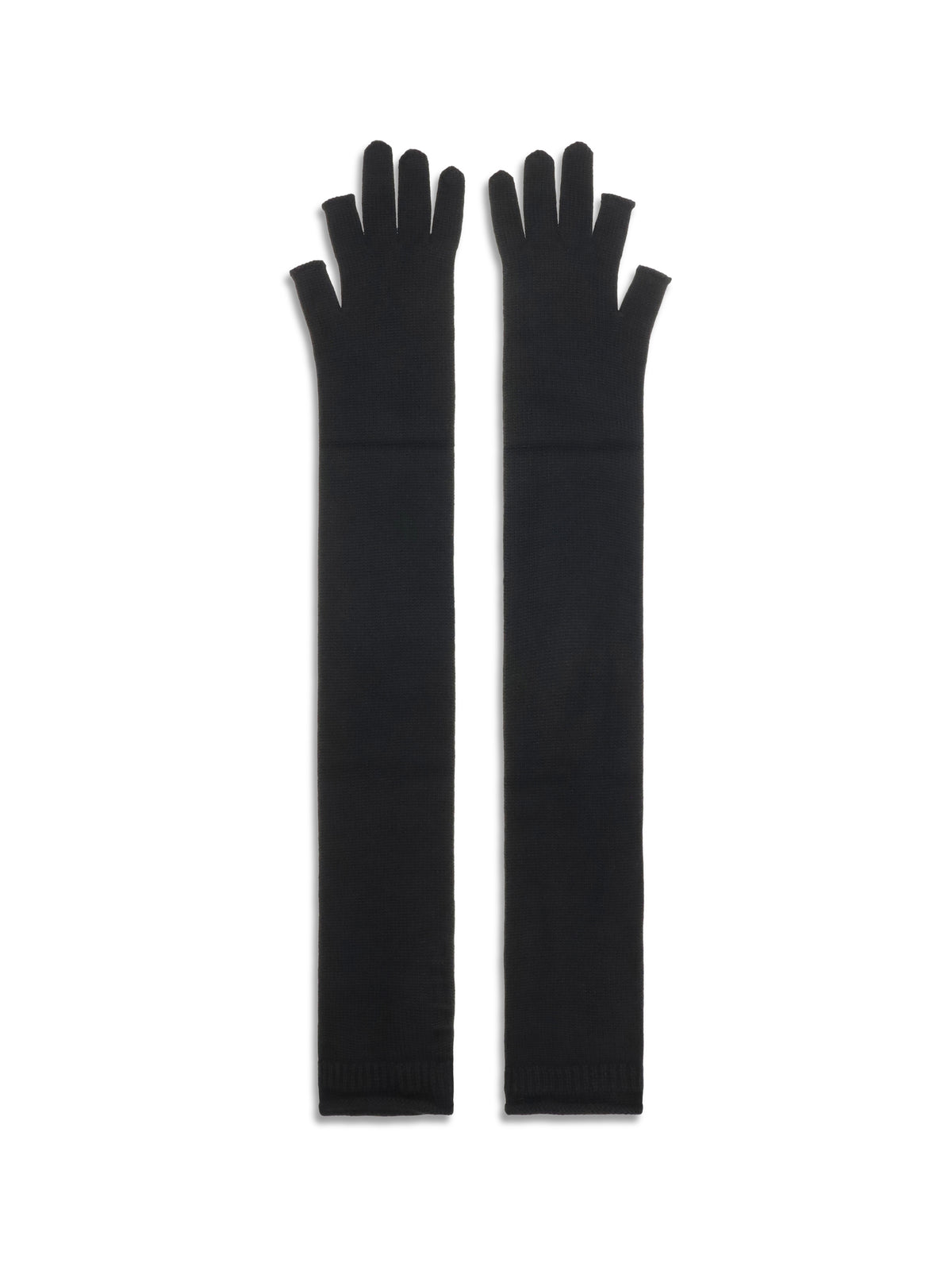 Rick Owens Long fingerless wool Gloves - Black