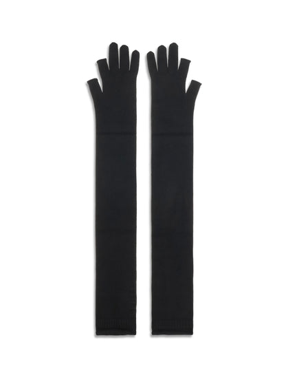 Rick Owens Long fingerless wool Gloves - Black