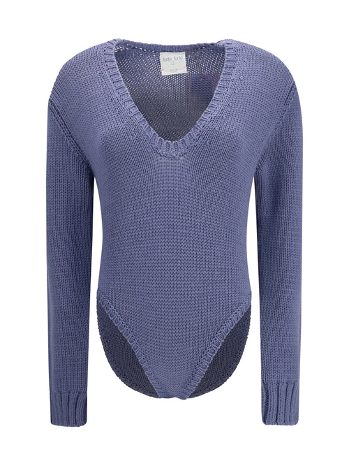 Forte_forte Cable-knit wool Bodysuit - Cadet