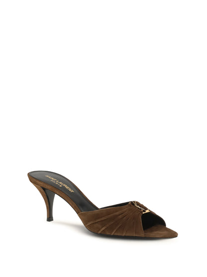 SAINT LAURENT Babylone suede Sandals Mules