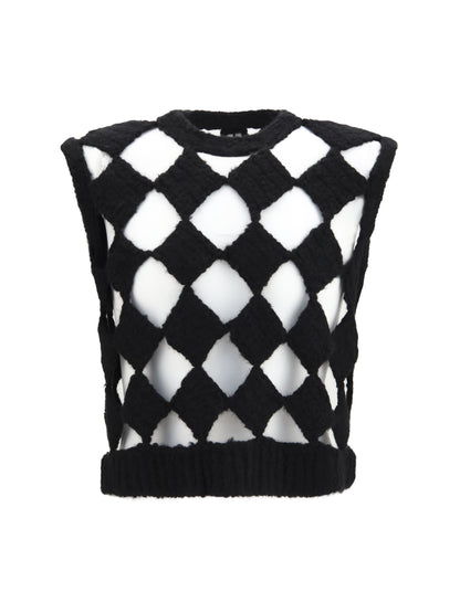 Rick Owens Open knit Vest - Black