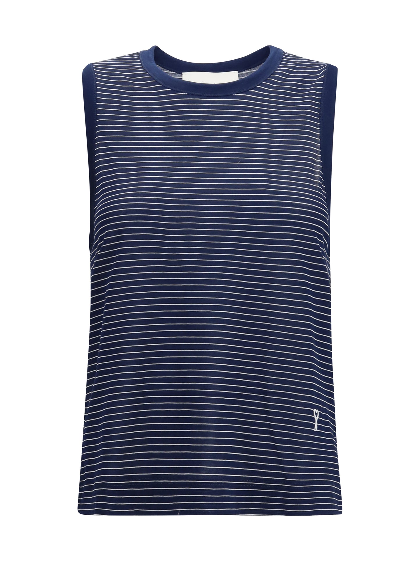 AMI PARIS Striped cotton tank Top