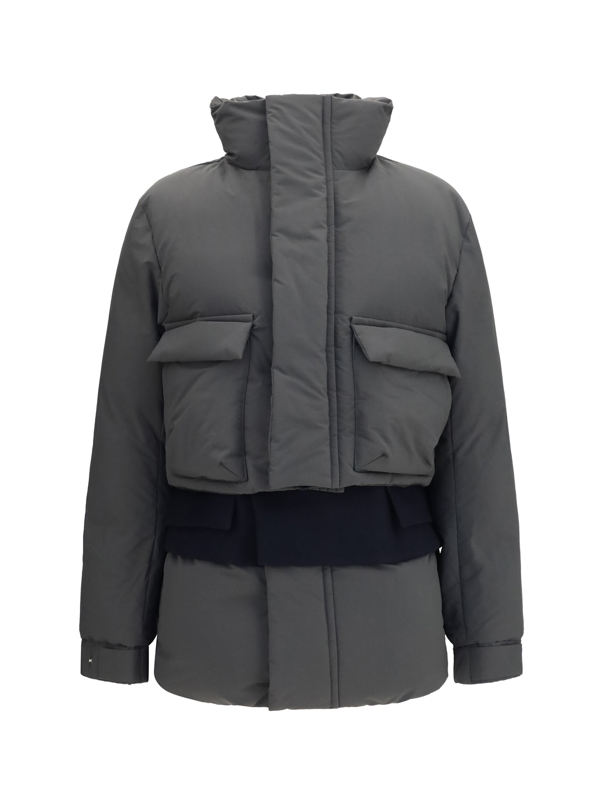 Sacai Double padded Jacket with zip closure - Khaki×Navy