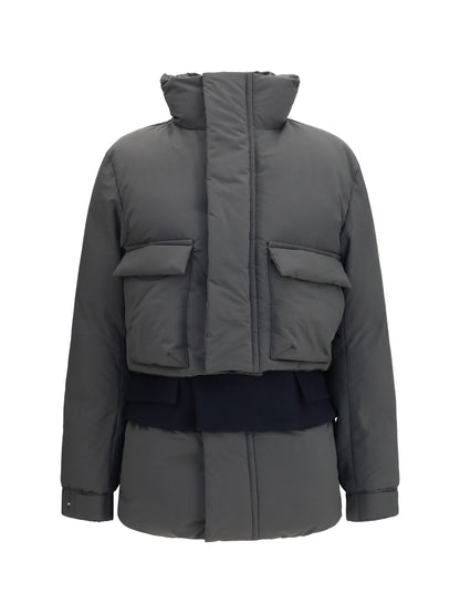 Sacai Double padded Jacket with zip closure - Khaki×Navy