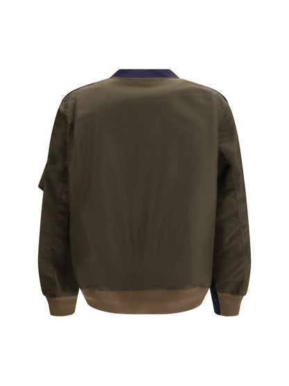 Sacai Sponge Sweatshirt - Navy×D/Khaki