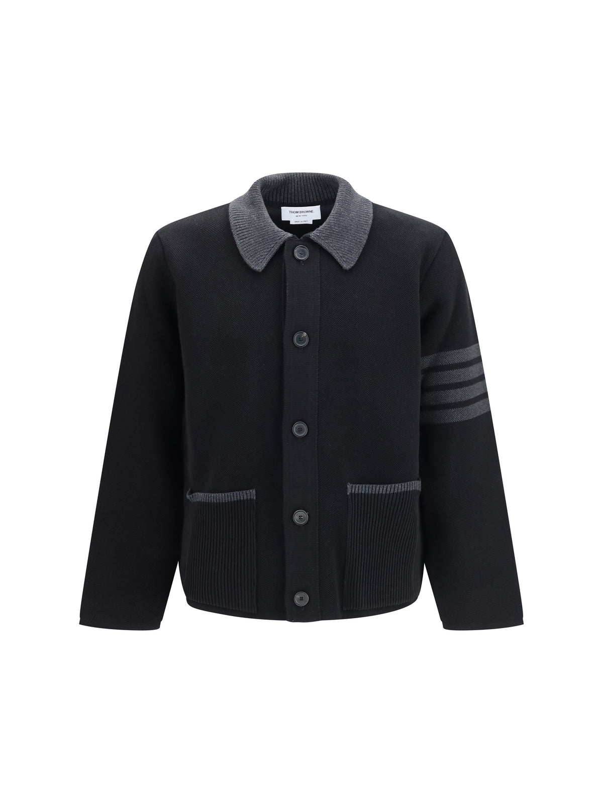 Thom Browne 4-Bar cotton piqué Jacket - Black