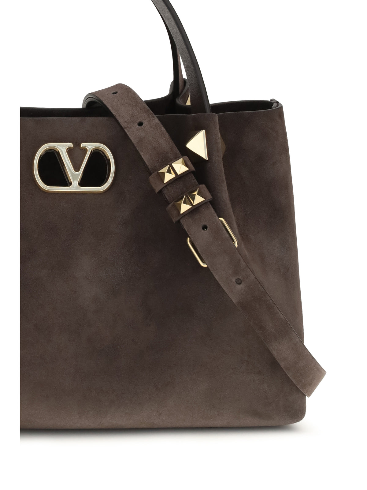Valentino Garavani Small suede Handbag - Ebony Brown