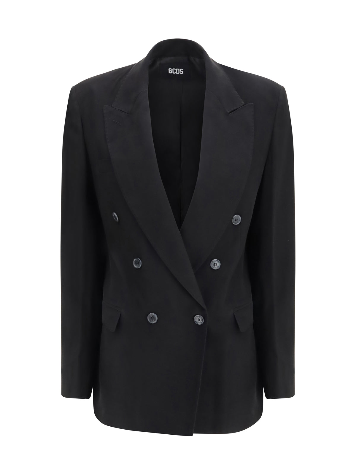 GCDS Double-breasted Blazer - Black/Black