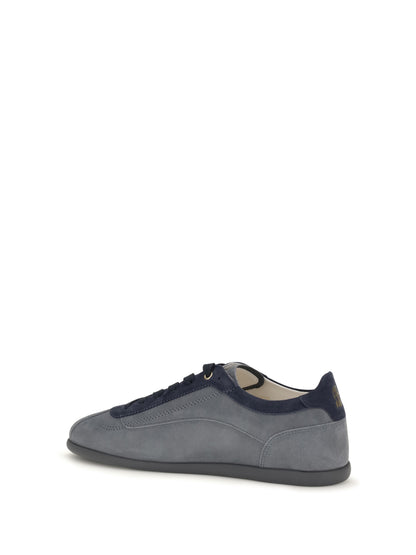 Brunello Cucinelli Nubuck and suede Sneakers with Slim sole - Twister+Midnight Blue