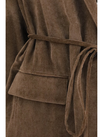 Brunello Cucinelli Cashmere-blend Jacket with drawstrings - Sigaro